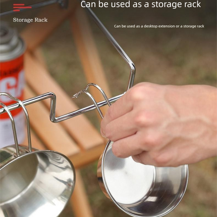 2 PCS Portable Folding Trash Bag Holder Stand Stainless Steel Garbage Bag Rack for Camping Picnic Kitchen and Student Desk Natural Finish.