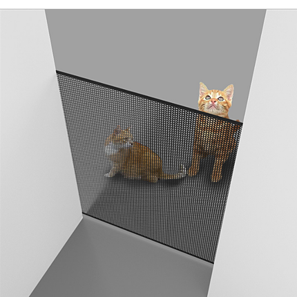 Automatic Retractable Pet Gate 110x78cm Safety Dog Fence No-Drill Mesh Isolation Rail with Auto-Rebound for Stairs Hallways and Doorways Black.