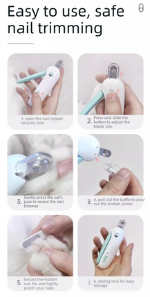Adjustable Cat Nail Clippers Safety Round Hole Trimmer 1mm-3.5mm Anti-Splash Grooming Tool with File for Kittens & Rabbits Pink.