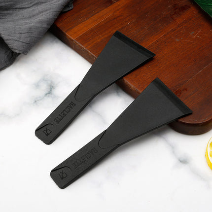 2 PCS Non-Stick Nylon Raclette Scrapers Heat Resistant Mini Spatula Turners for Cheese Baking & Cookware Protection 13.5cm Black.