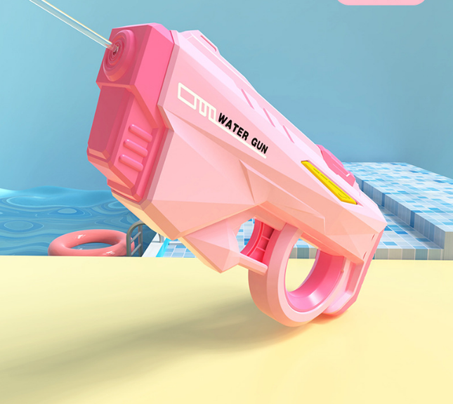 Electric Water Gun Automatic Continuous Fire Squirt Toy 8m Range Rechargeable Battery Outdoor Pool Beach Fun Pink.