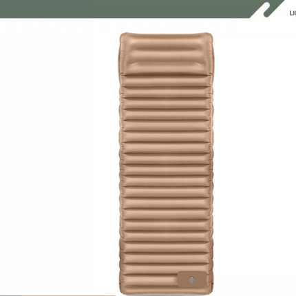 Outdoor Camping Self-Inflatable Air Mattress Portable Foot Press Beach Picnic Mat Foldable TPU Sleeping Pad Desert and Grey.