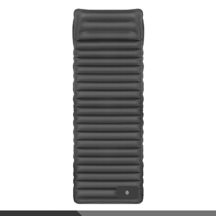 Outdoor Camping Self-Inflatable Air Mattress Portable Foot Press Beach Picnic Mat Foldable TPU Sleeping Pad Black and Grey.