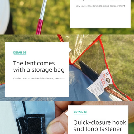 Single Person Off-Ground Camping Tent Portable Folding Bed Cover with Mosquito Net UV-Resistant Fishing Tent Blue.