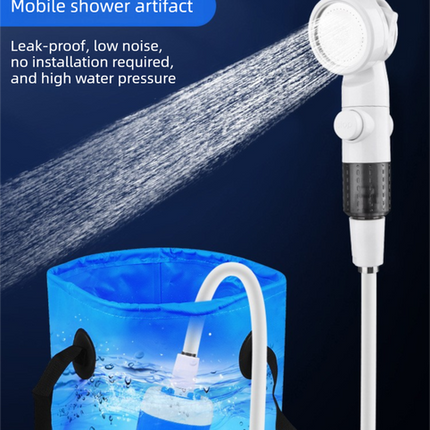 Portable Electric Outdoor Shower Kit Handheld Battery-Powered Shower Head Set for Camping, Dormitories, and Construction Sites.