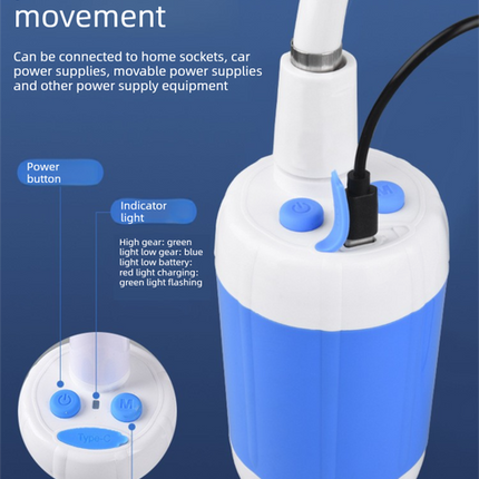 Portable Electric Outdoor Shower Kit Handheld Battery-Powered Shower Head Set for Camping, Dormitories, and Construction Sites.