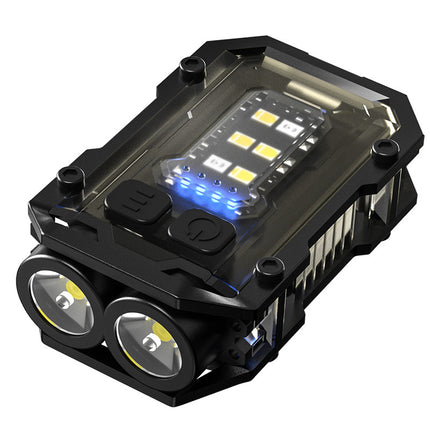 Mini EDC Keychain Flashlight Dual LED Super Bright 750mAh Type-C Rechargeable Magnetic Torch Work Light Black.