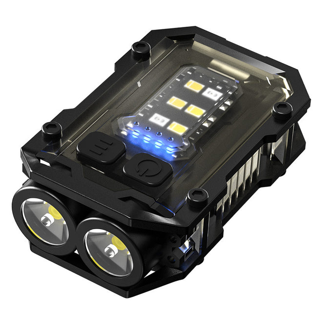 Mini EDC Keychain Flashlight Dual LED Super Bright 750mAh Type-C Rechargeable Magnetic Torch Work Light Black.