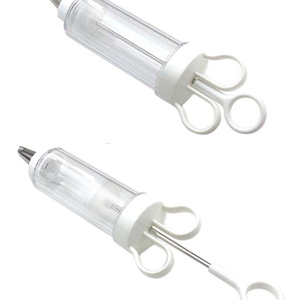 Large Cake Decorating Icing Syringe Gun Set with 5 Stainless Steel Nozzles DIY Cookie Press Baking Tool for Kitchen.