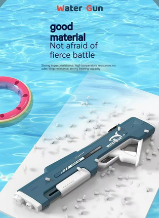 Electric Water Gun Auto Refill 46cm Blue Pulse Blaster High Pressure Toy with Manual & Electric Dual Mode for Kids & Adults.