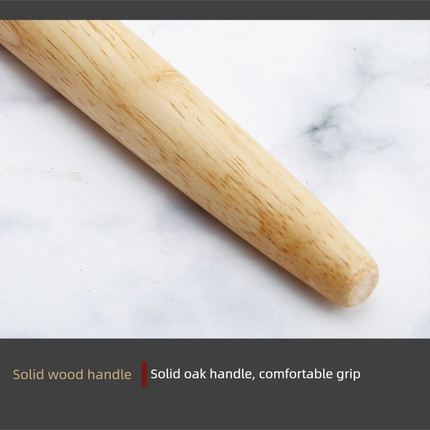 Danish Dough Whisk Slim Dual Ring Design Long Oak Wood Handle Bread Mixer Tool for Sourdough Starter Jars & Batters.