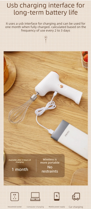 Compact Electric Dual-Head Handheld Egg Whisk Multi-Function Automatic Cream Whipper and Food Mixer J-8 Green 1-Speed.