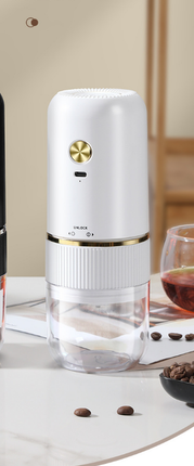 Portable Electric Coffee Grinder Wireless Rechargeable Burr Mill with Cleaning Brush Automatic Bean Grinder MDJ-13 White.