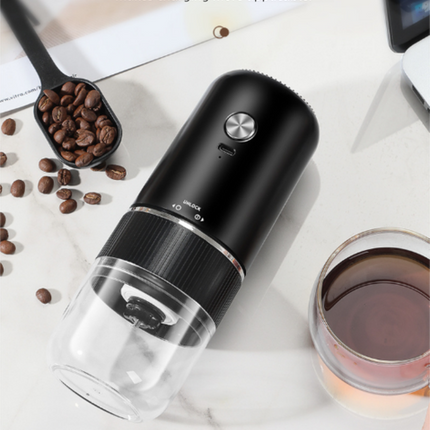 Portable Electric Coffee Grinder Wireless Rechargeable Burr Mill with Cleaning Brush Automatic Bean Grinder MDJ-13 White.