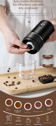 Portable Electric Coffee Grinder Wireless Rechargeable Burr Mill with Cleaning Brush Automatic Bean Grinder MDJ-13 White.