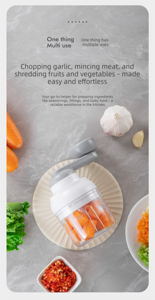 Manual Mini Garlic Chopper & Food Processor 250ml Portable Hand-Crank Mincer for Garlic, Meat, and Baby Food – Matcha Green.