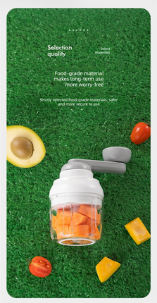 Manual Mini Garlic Chopper & Food Processor 250ml Portable Hand-Crank Mincer for Garlic, Meat, and Baby Food – Matcha Green.