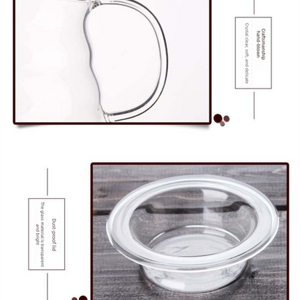 800ml Extra Large Glass Coffee Server - Heat Resistant "Cloud" Pour Over Carafe with Lid - Family Size Drip Coffee Pot & Tea Pitcher (3-5 Cups).