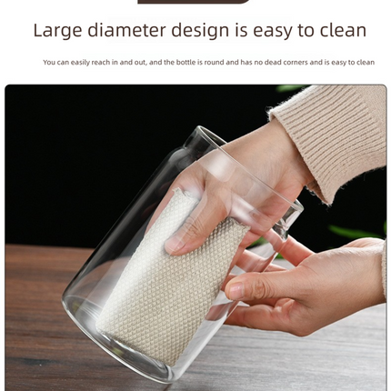 500ml Vacuum Sealed Glass Coffee Canister - One-Press Airtight Food Storage Jar - Moisture-Proof High Borosilicate Container for Beans & Tea (White Lid).