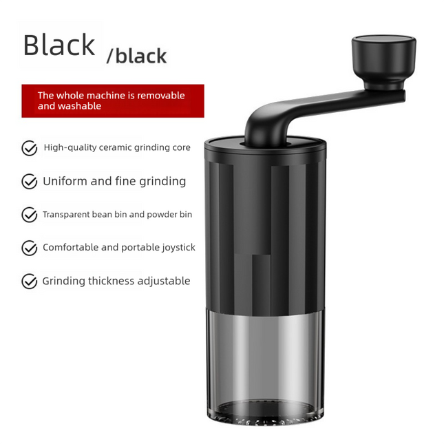 MDJ-22 Manual Hand-Crank Coffee Grinder Precision Burr Mill with Adjustable Settings – New Value Edition Matte Black.