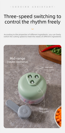Manual Garlic Chopper & Food Processor 250ml Portable 3-Speed Hand-Crank Mincer – Green Large Capacity Edition.
