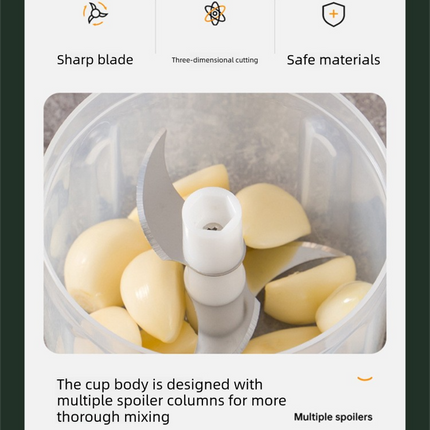 Manual Garlic Chopper & Food Processor 250ml Portable 3-Speed Hand-Crank Mincer – Green Large Capacity Edition.