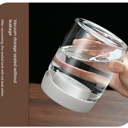 1800ml Extra Large Vacuum Sealed Glass Canister - One-Press Airtight Food Storage Jar - Tall Borosilicate Container for Bulk Coffee, Pasta & Cereal (Black Lid).
