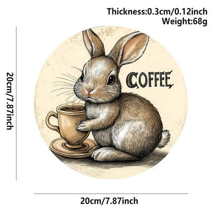 3 PCS Easter Wooden Hanging Signs Round Wall Decor Bunny and Egg Designs 20cm Front Door Plaque.
