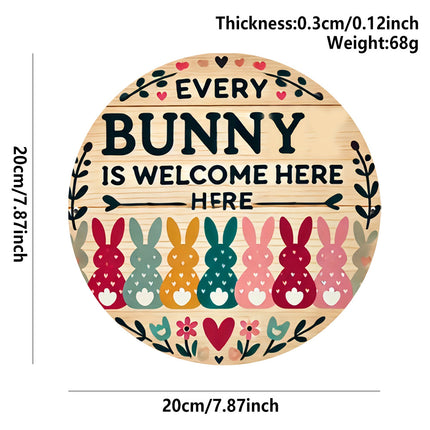 Easter Wooden Door Sign & Hanging Ornament 3-Piece Set – Colorful Bunny Slogans, Blue Gingham Watering Can, and Coffee Bunny Designs.