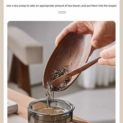 400ml Smoky Grey Borosilicate Glass Tea Mug with Infuser and Wooden Handle Loose Leaf Teacup for Office.