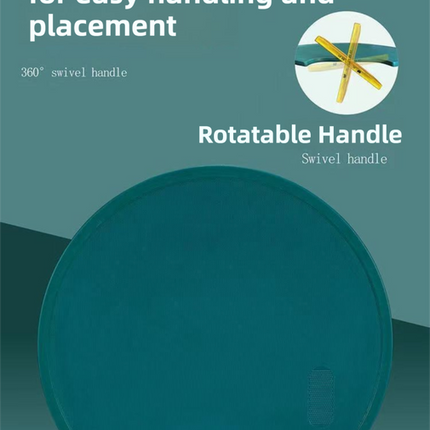 35X35CM Thickened Circular Standable Cutting Board - Food-Grade Double-Sided Kitchen Board with Space-Saving Vertical Storage.