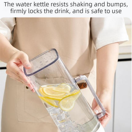 Black 2000ML Leak-Proof Flip-Top Cool Water Pitcher for Refrige Door - Cold/Heat-Resistant Stylish Iced Tea Fruit Infuser Kettle.
