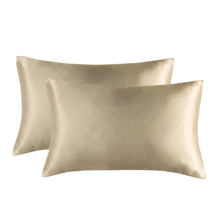 1-Pair Champagne Luxury Satin Silk Pillowcase for Hair and Skin - Smooth Cooling Pillow Cover with Envelope Closure - King (20x36").