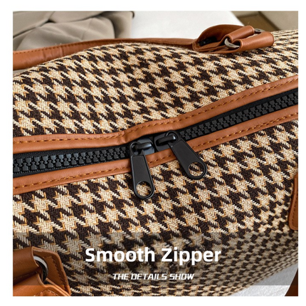Black Large Capacity Knitted Travel Bag with Shoe-Zone - Weekend Overnight & Carry-on Gym Bag.