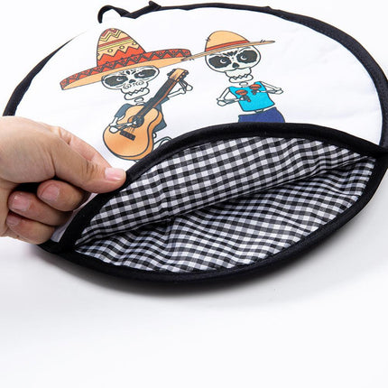 2-Pack 12-Inch Tortilla Warmer Pouch for Soft Tacos, Pancakes & Potatoes (30x30cm, Style 2).