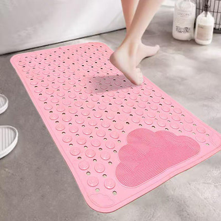 2-Pack Pink Eco-Friendly Bath Mat with Massage Points - Anti-Slip Suction Cup Safety Bathroom Rug (M Size 75.5X44x2 CM).