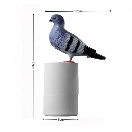 Adorable Grey Pigeon Smart Motion Sensor Foam Pump - Touchless Hand Washer with Anti-Glare Technology for Outdoor & Bright Light.