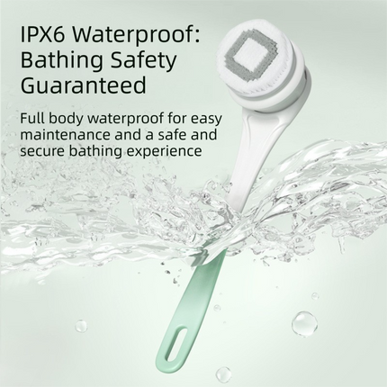 Pink Electric 360°Rotating Shower Brush with Long Handle for Back Scrubbing(43CM) - IPX7 Waterproof & Premium Silicone & PA Bristles.