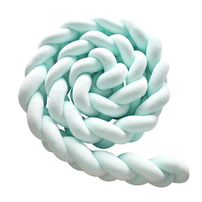 Green 2M Nordic 3-Strand Hand-Braided Knot Long Pillow - Soft Plush Sofa Cushion, Room Decor for Bedroom & Living Room.