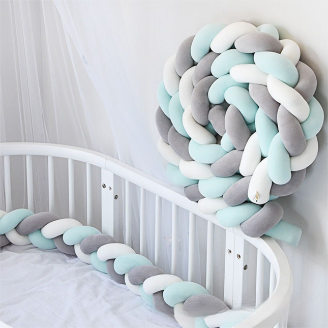 White & Grey & Green 2M Nordic 3-Strand Hand-Braided Knot Long Pillow - Soft Plush Sofa Cushion, Room Decor for Bedroom & Living Room.