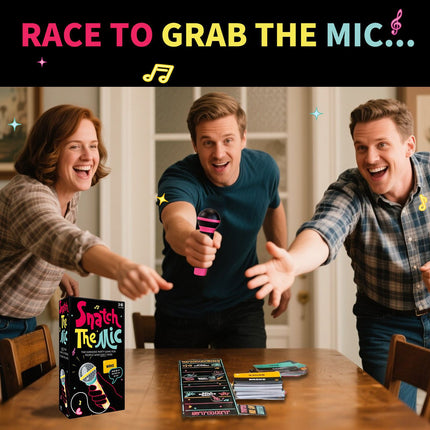 Snatch The Mic Music-Party Game - High-Energy Family & Social Interactive Game for All Ages.