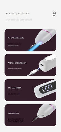 Professional Electric Mole & Dark Spot Remover Pen - Advanced Plasma Ion Technology for Seamless Skin Tag & Freckle Removal (Purple).