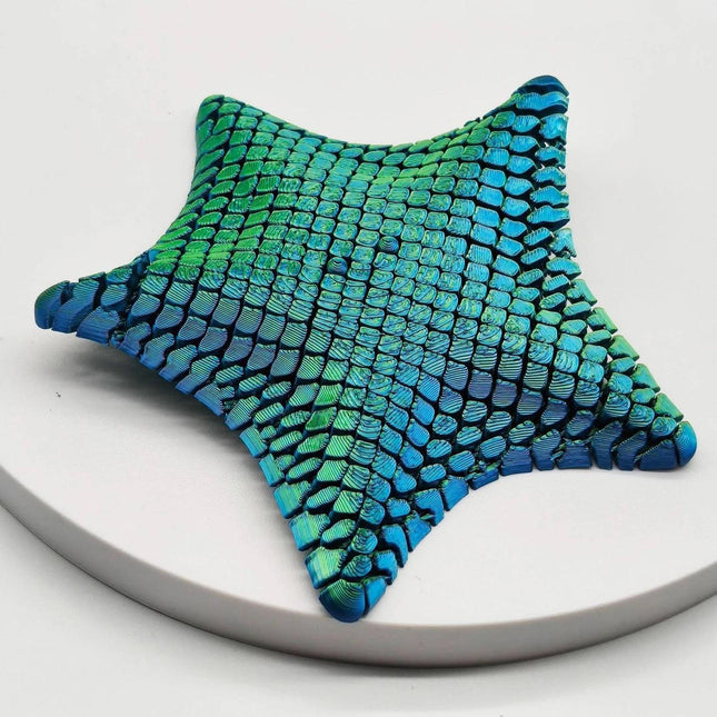 Laser Green 3D-Printed Articulated Starfish Fidget Toy for Stress Relief - Eco-Friendly 12cm Sensory Toy for Kids & Adults.