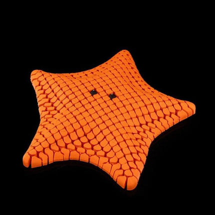 Orange 3D-Printed Articulated Starfish Fidget Toy for Stress Relief - Eco-Friendly 12cm Sensory Toy for Kids & Adults.