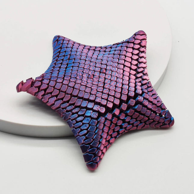 Laser Purple 3D-Printed Articulated Starfish Fidget Toy for Stress Relief - Eco-Friendly 12cm Sensory Toy for Kids & Adults.