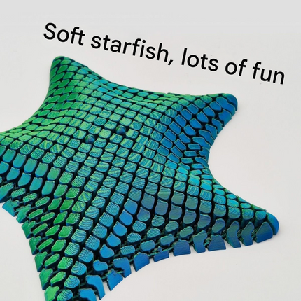 Red-Gold 3D-Printed Articulated Starfish Fidget Toy for Stress Relief - Eco-Friendly 12cm Sensory Toy for Kids & Adults.