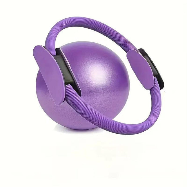 Purple Professional Pilates Ring & Yoga Ball Set - Multipurpose Home Fitness Equipment for Whole-Body Core Training & Pelvic Floor Strengthening.
