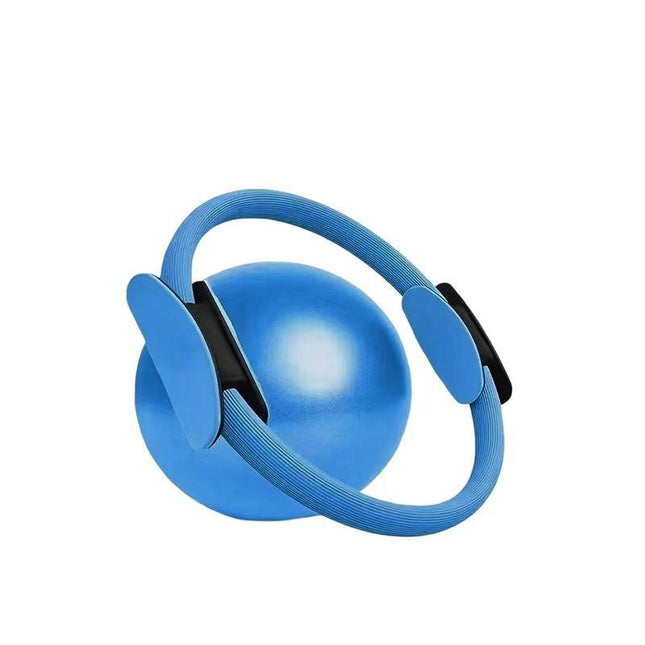 Blue Professional Pilates Ring & Yoga Ball Set - Multipurpose Home Fitness Equipment for Whole-Body Core Training & Pelvic Floor Strengthening.