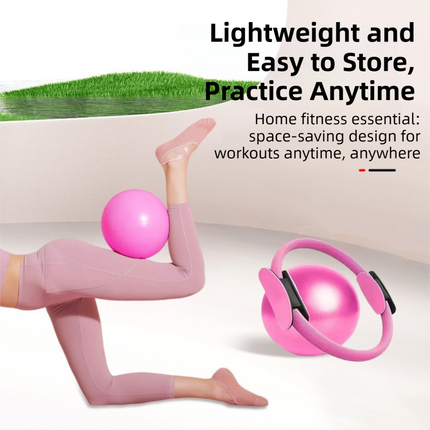 Blue Professional Pilates Ring & Yoga Ball Set - Multipurpose Home Fitness Equipment for Whole-Body Core Training & Pelvic Floor Strengthening.