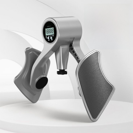 2-in-1 Sliver Smart LCD Counting Kegel Trainer for Glute Lifting & Leg Toning - Adjustable Resistance & 360° Rotating Baffles for Postpartum Recovery & Pelvic Health.